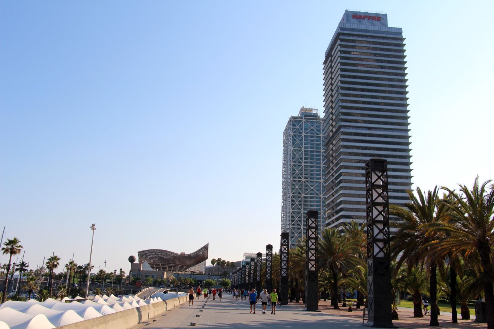 Exterior view of Torre Mapfre and Hotel Arts in Barcelona